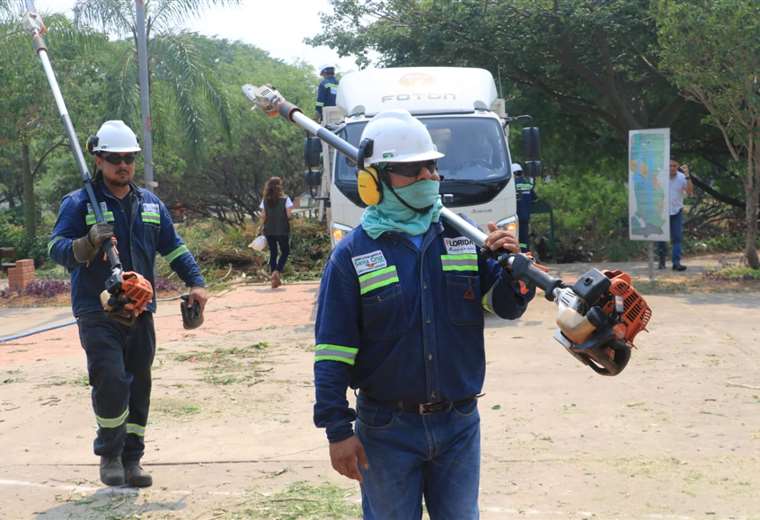 Emacruz realiza operativo de limpieza en parque de la Laguna Guapilo