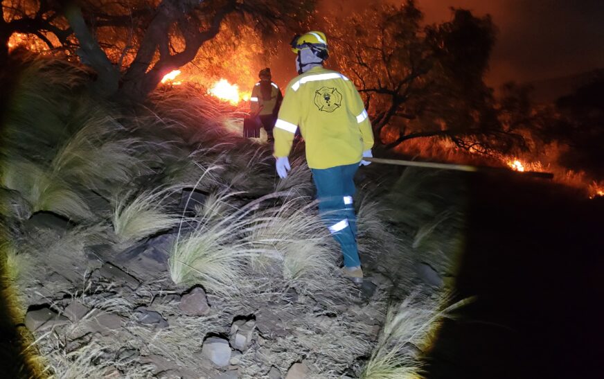 Incendio en Laderas Sud: Gobierno Municipal de Tarija y bomberos voluntarios trabajan arduamente para controlar el fuego