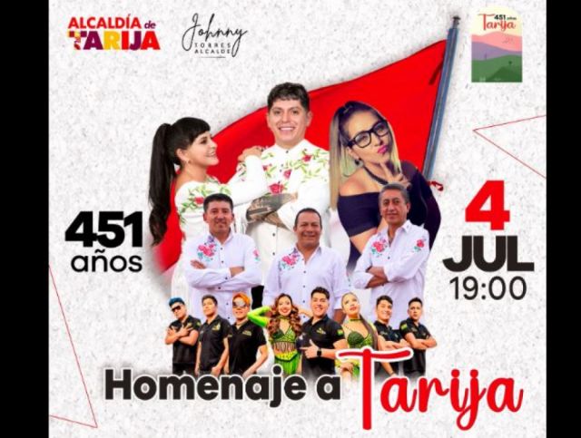 Tarija celebra 451 años con festival cultural y musical en Parque Temático