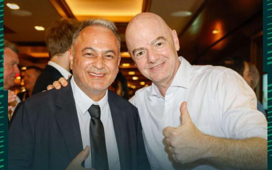 Presidente de la FBF se reúne con Gianni Infantino y Alejandro Domínguez en la previa del Mundial de Clubes