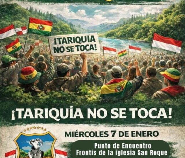 Tarija impulsa marcha por Tariquía y llama a la población a sumarse