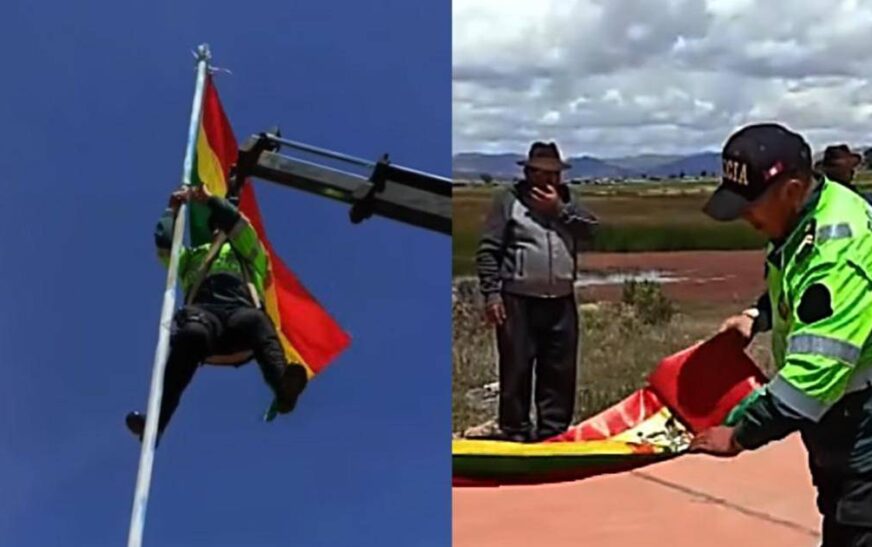Perú retira bandera boliviana izada ilegalmente en orillas del lago Titicaca
