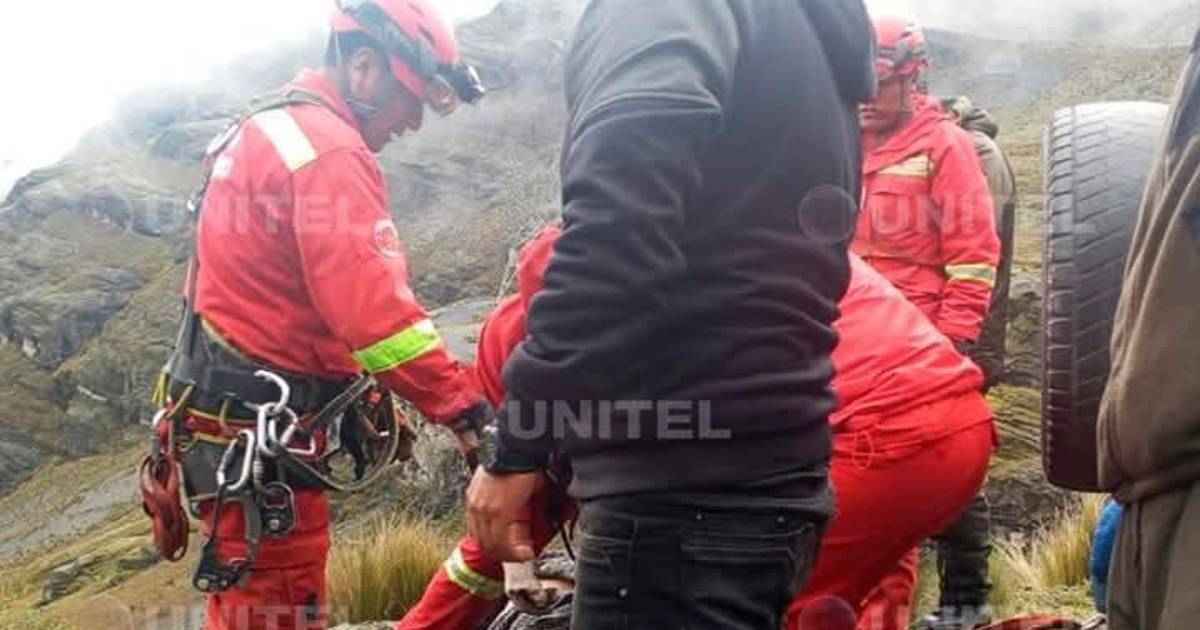 Policía busca ocupantes tras caída de vagoneta a río en ruta a Los Yungas